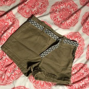 Olive Green Shorts with Tribal Belt